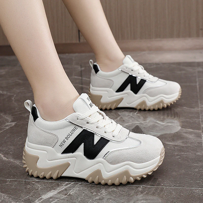 Damen Sportliche Chunky Sneakers mit rutschfester Laufsohle und atmungsaktivem Obermaterial Heidi Mode - Image 4