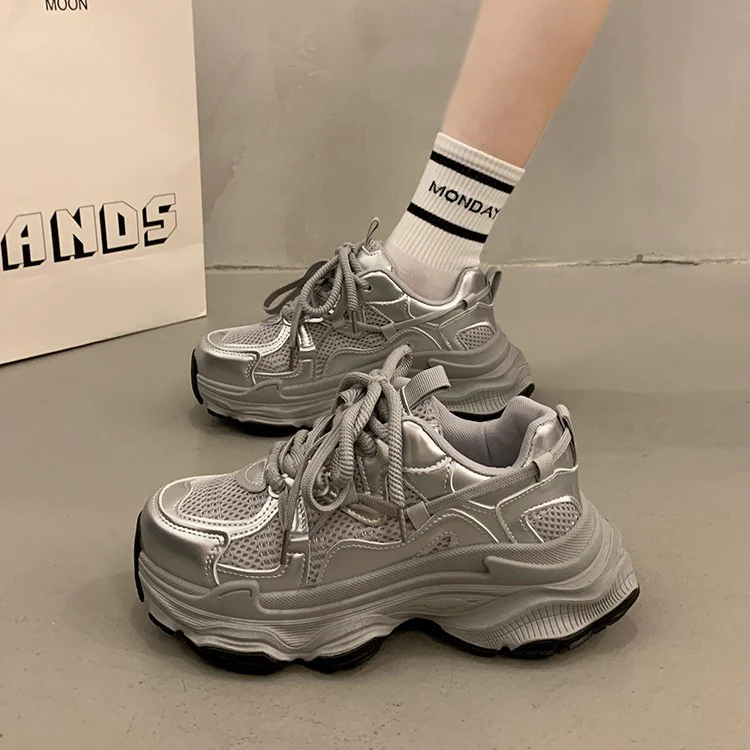 Damen Sportliche Chunky Sneakers mit rutschfester Sohle und atmungsaktivem Obermaterial Heidi Mode - Image 2