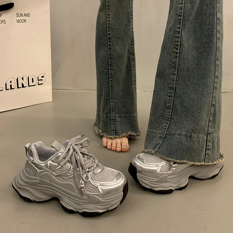 Damen Sportliche Chunky Sneakers mit rutschfester Sohle und atmungsaktivem Obermaterial Heidi Mode - Image 4