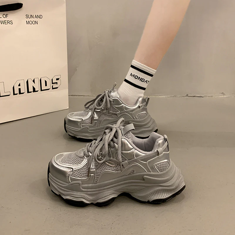 Damen Sportliche Chunky Sneakers mit rutschfester Sohle und atmungsaktivem Obermaterial Heidi Mode - Image 7