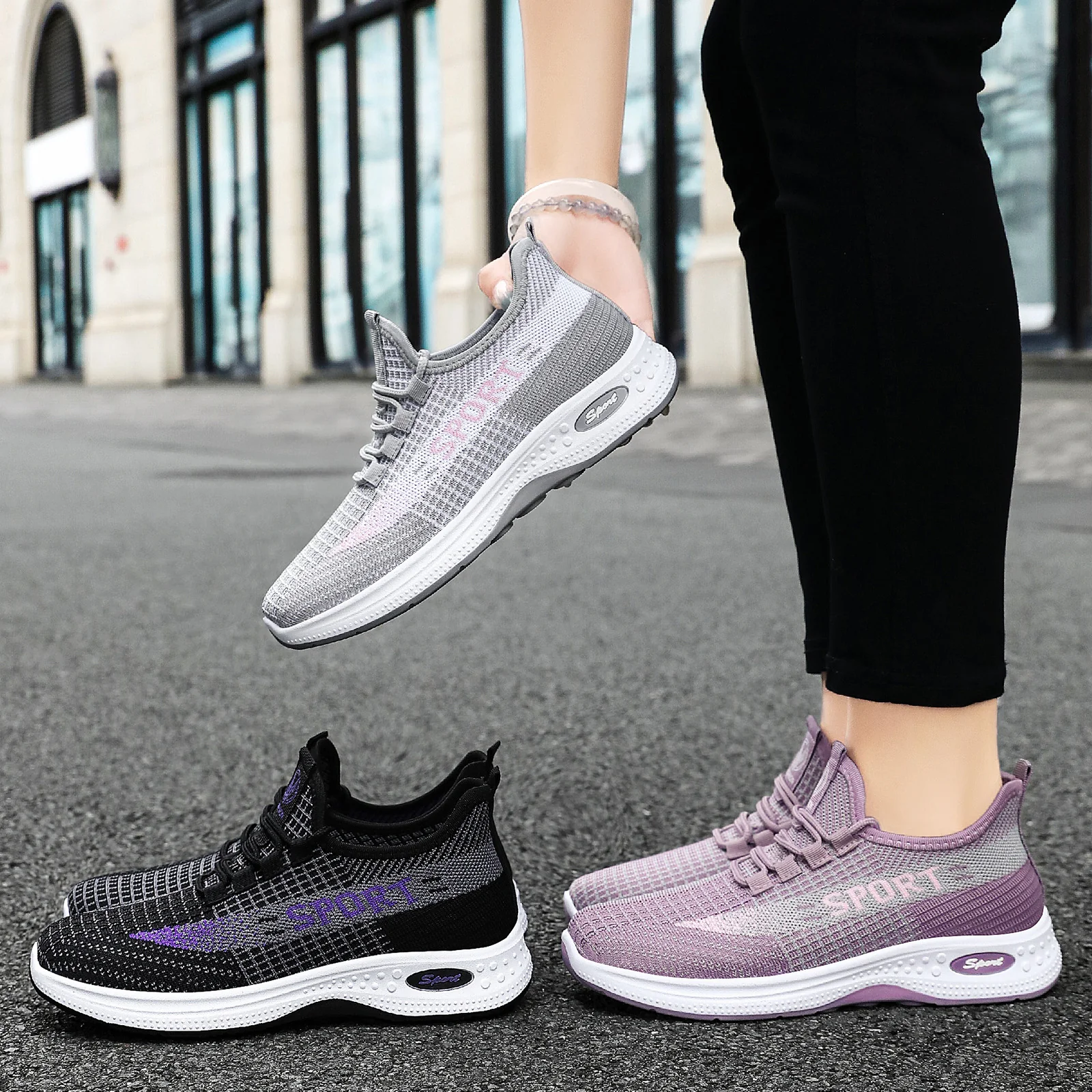 Damen Sportliche Fitness-Sneaker mit atmungsaktivem Obermaterial und rutschfester Sohle Heidi Mode - Image 3