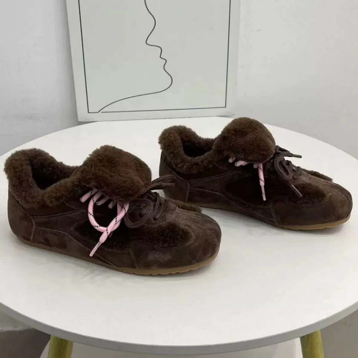 Damen Sportliche Fleece-Sneaker mit weichem Innenfutter und rutschfester Sohle Heidi Mode - Image 2