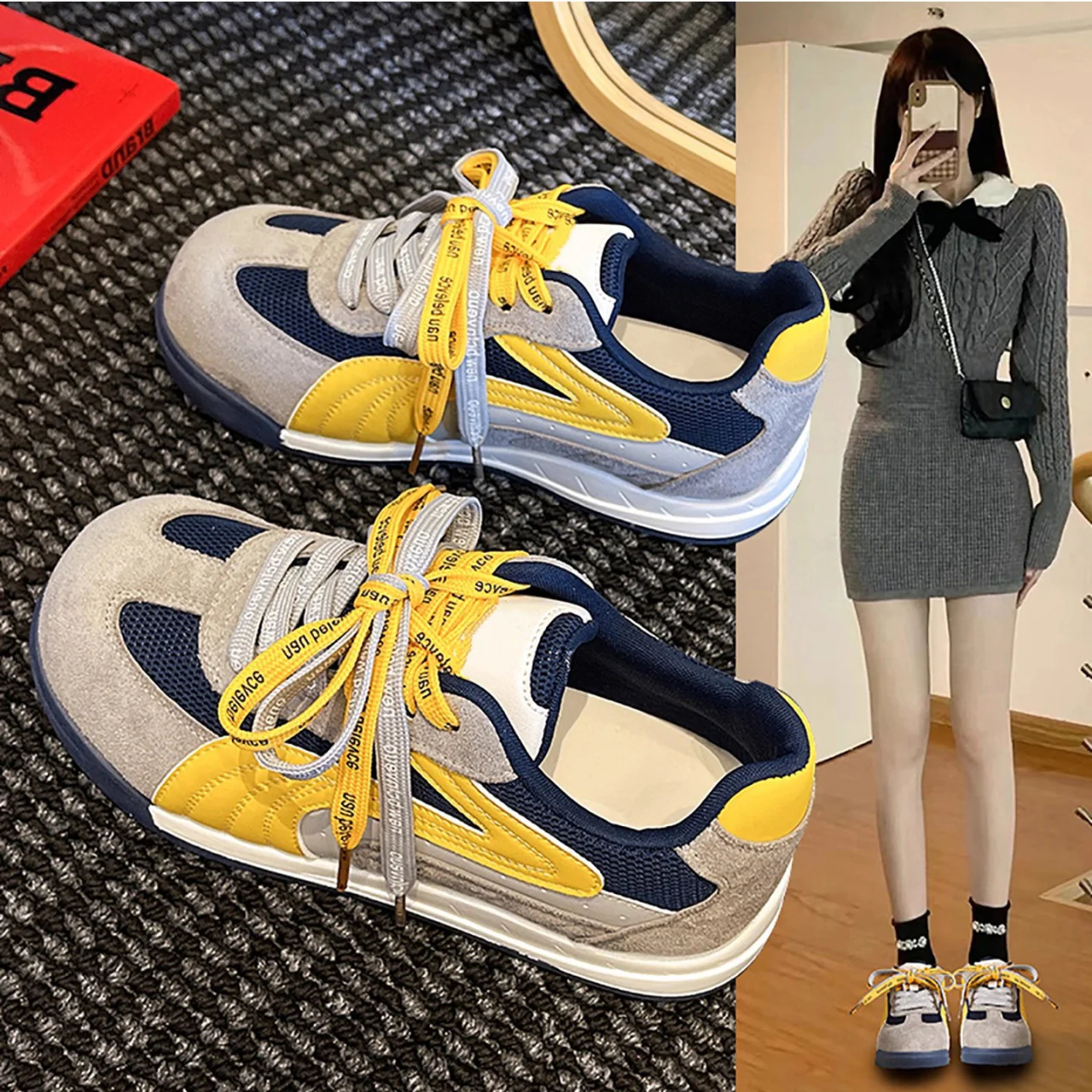 Damen Sportliche Freizeitschuhe mit hochwertigem Wildleder-Obermaterial und innovativem Schnürsystem Heidi Mode - Image 2