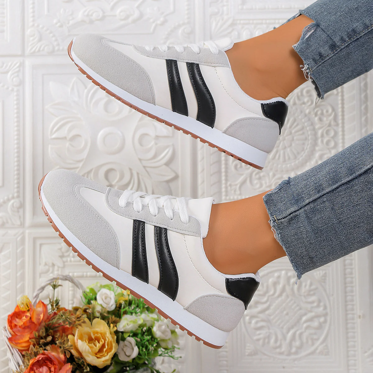 Damen Sportliche Freizeitsneaker mit atmungsaktivem Obermaterial und bequemer Dämpfung Heidi Mode - Image 2