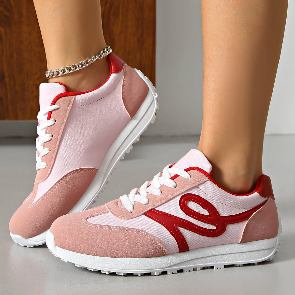 Damen Sportliche Freizeitsneaker mit atmungsaktiver Oberflächenstruktur und dämpfender Sohle Heidi Mode - Image 3