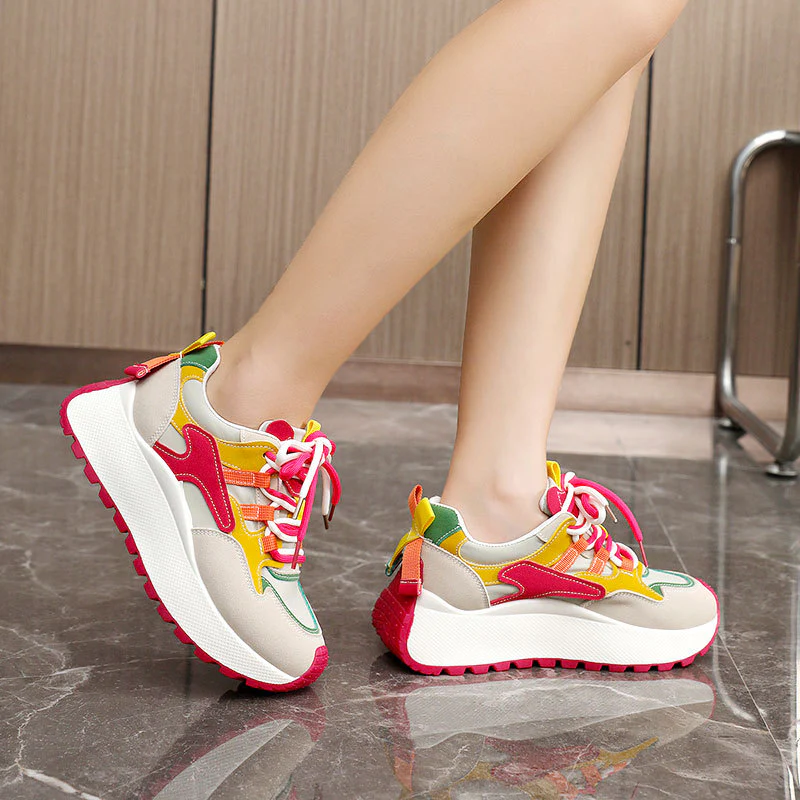 Damen Sportliche Freizeitsneaker mit buntem Design und bequemer Dämpfung Heidi Mode - Image 3