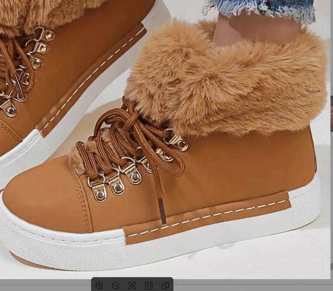 Damen Sportliche High-Top Sneaker mit flauschigem Kunstfellkragen Heidi Mode - Image 10