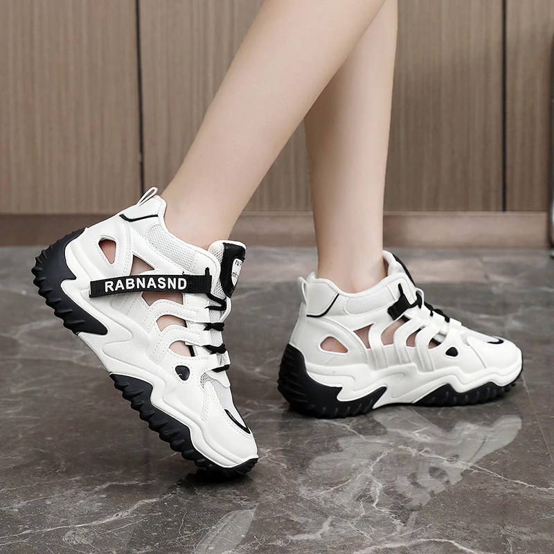 Damen Sportliche High-Top Sneakers mit atmungsaktiver Mesh-Konstruktion und dämpfender Sohle Heidi Mode - Image 3