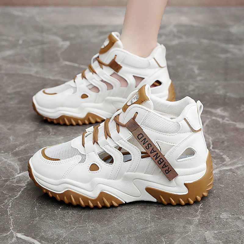 Damen Sportliche High-Top Sneakers mit atmungsaktiver Mesh-Konstruktion und dämpfender Sohle Heidi Mode - Image 4