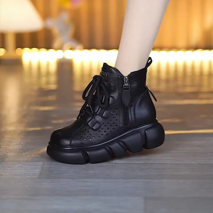 Damen Sportliche High-Top Sneakers mit atmungsaktiver Mesh-Oberfläche Heidi Mode - Image 3
