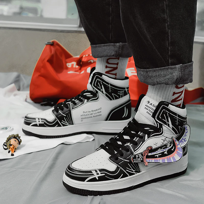 Damen Sportliche High-Top Sneakers mit auffälligem grafischem Design Heidi Mode - Image 8