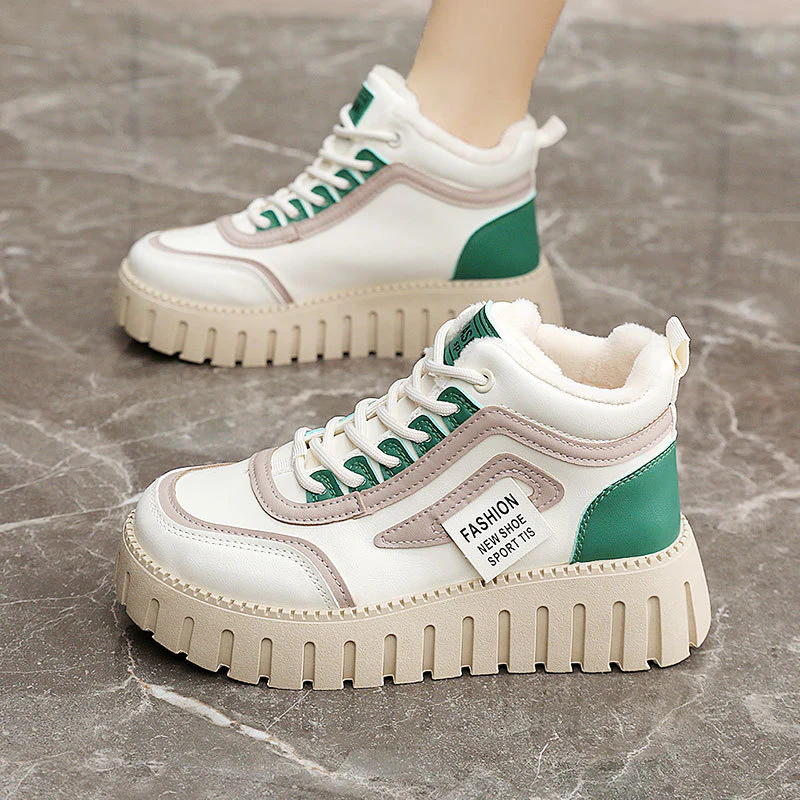 Damen Sportliche High-Top Sneakers mit dämpfendem Sohlenprofil und kuscheligem Innenfutter Heidi Mode - Image 3