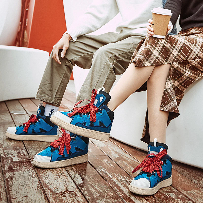 Damen Sportliche High-Top Sneakers mit elastischem Schnürsystem Heidi Mode - Image 4