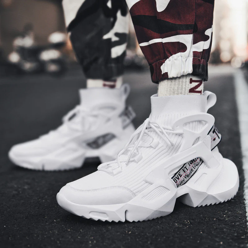 Damen Sportliche High-Top Sneakers mit elastischem Strick-Obermaterial und rutschfester Sohle Heidi Mode - Image 2