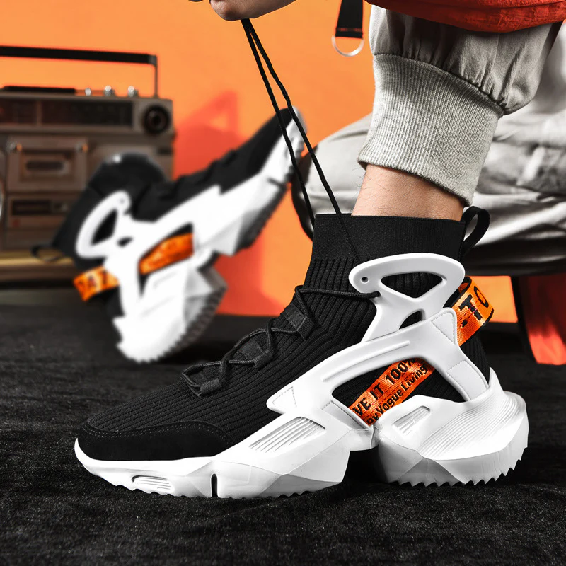 Damen Sportliche High-Top Sneakers mit elastischem Strick-Obermaterial und rutschfester Sohle Heidi Mode - Image 4