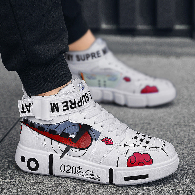Damen Sportliche High-Top Sneakers mit farbenfrohem Grafikdesign Heidi Mode