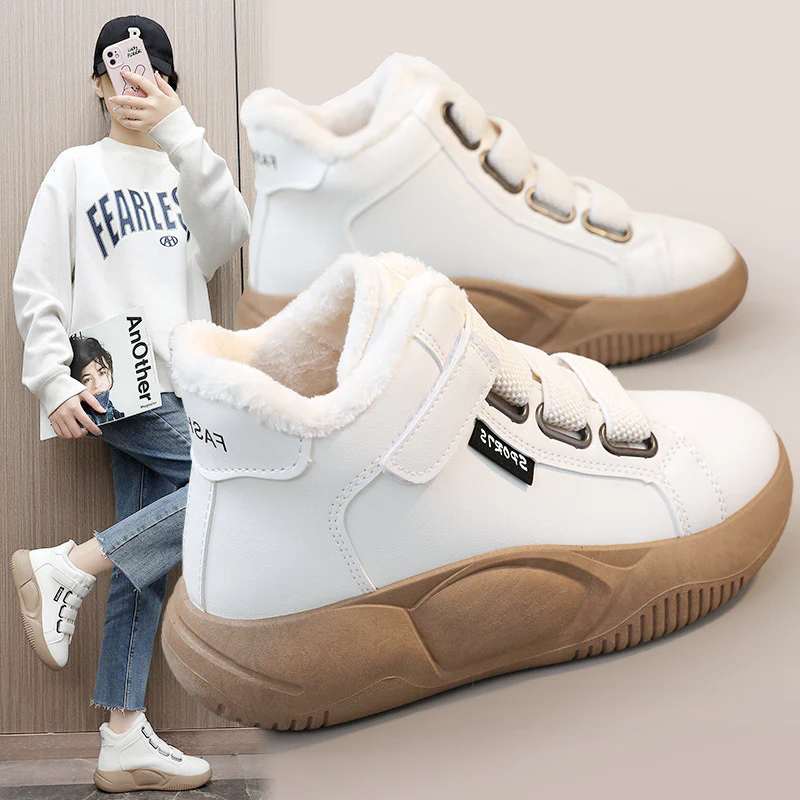 Damen Sportliche High-Top Sneakers mit Fellfutter von Heidi Mode - Image 2
