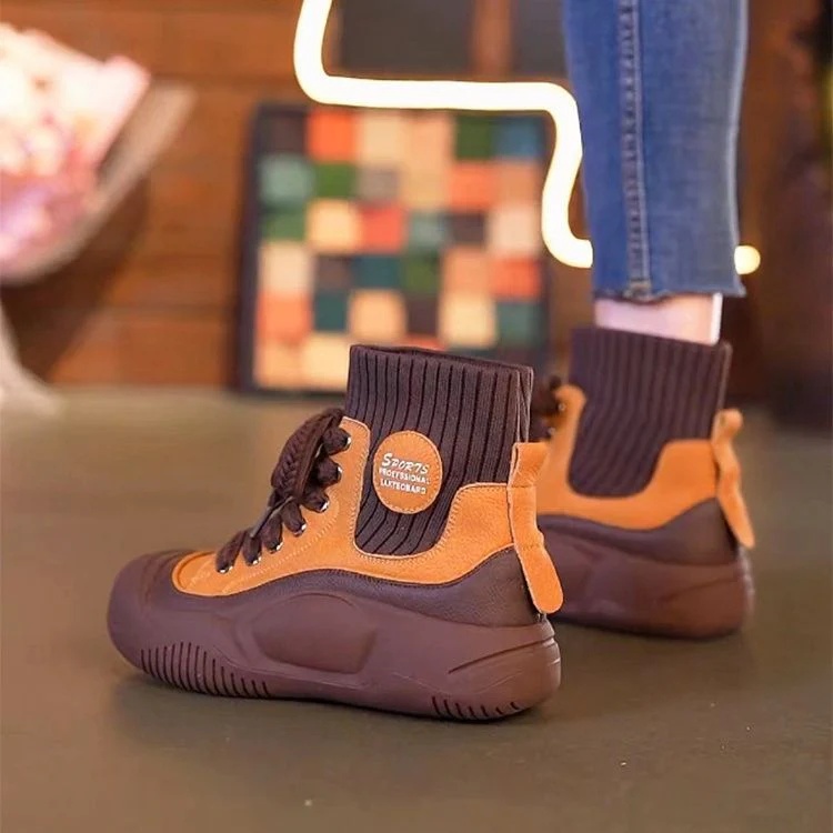Damen sportliche High-Top Sneakers mit flexiblem Strick-Obermaterial und rutschfester Sohle Heidi Mode - Image 3