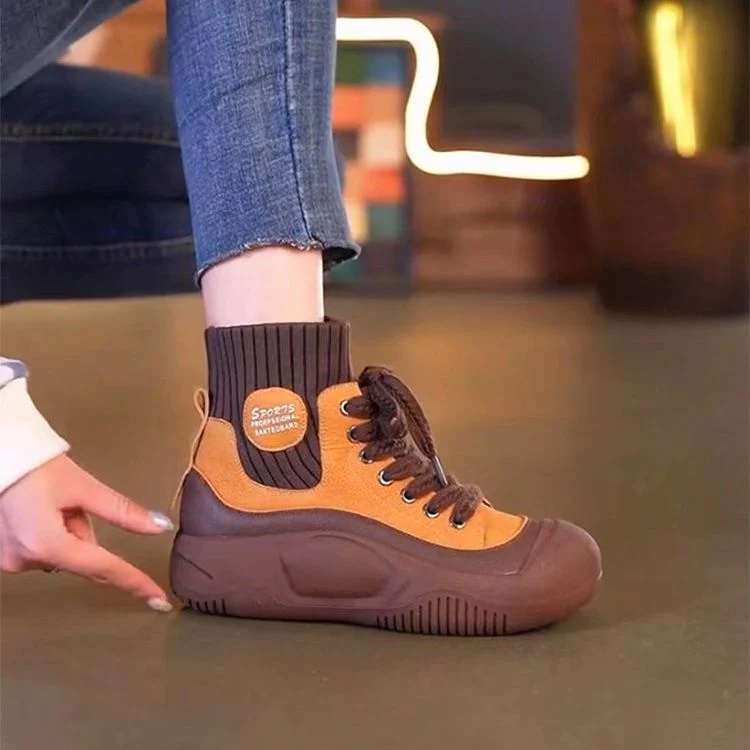 Damen sportliche High-Top Sneakers mit flexiblem Strick-Obermaterial und rutschfester Sohle Heidi Mode - Image 7