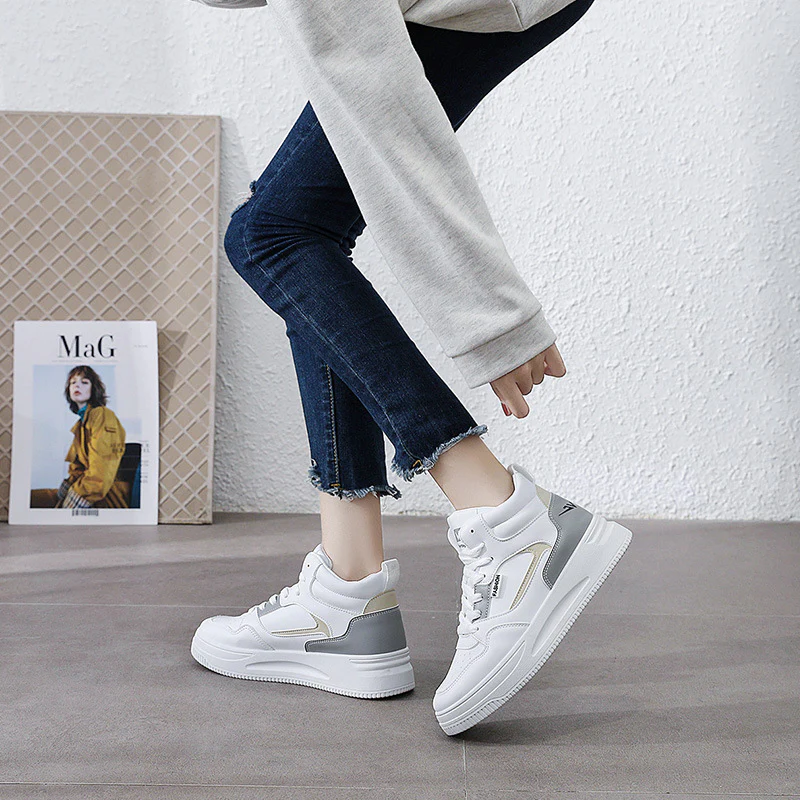 Damen Sportliche High-Top Sneakers mit gepolsterter Innensohle und rutschfester Sohle Heidi Mode - Image 3