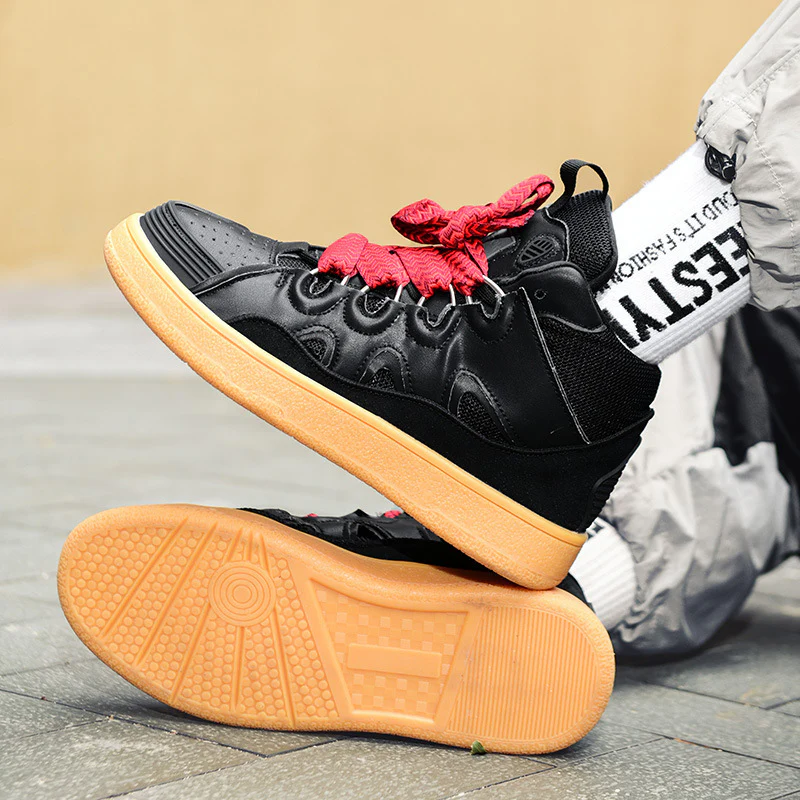 Damen Sportliche High-Top Sneakers mit innovativem Mehrfarbigem Schnürsystem Heidi Mode - Image 4