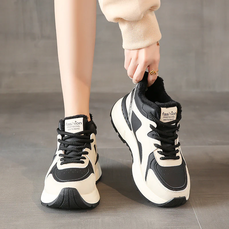 Damen Sportliche High-Top Sneakers mit kuscheligem Innenfutter und rutschfester Profilsohle Heidi Mode - Image 3