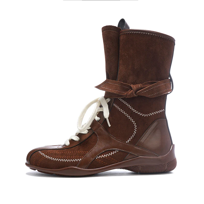 Damen Sportliche High-Top Sneakers mit modischem Schnürdesign und praktischem Klettverschluss Heidi Mode - Image 6