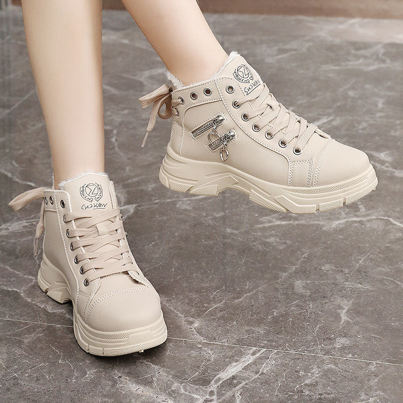 Damen Sportliche High-Top Sneakers mit modischen Details und kuscheligem Innenfutter Heidi Mode - Image 3