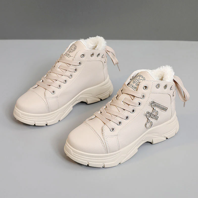 Damen Sportliche High-Top Sneakers mit modischen Details und kuscheligem Innenfutter Heidi Mode - Image 6
