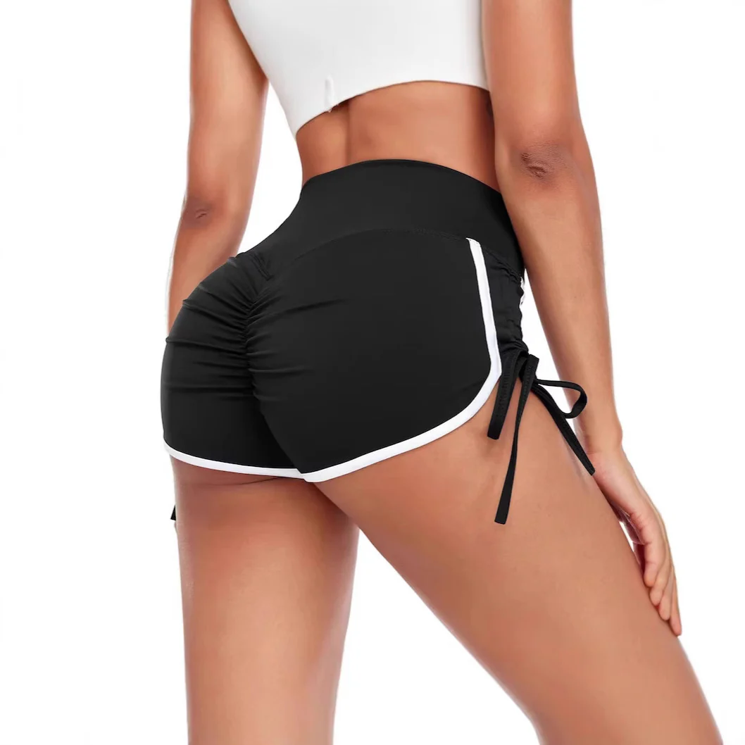 Damen Sportliche High-Waist Shorts mit seitlichem Rüschendetail Heidi-Mode - Image 2