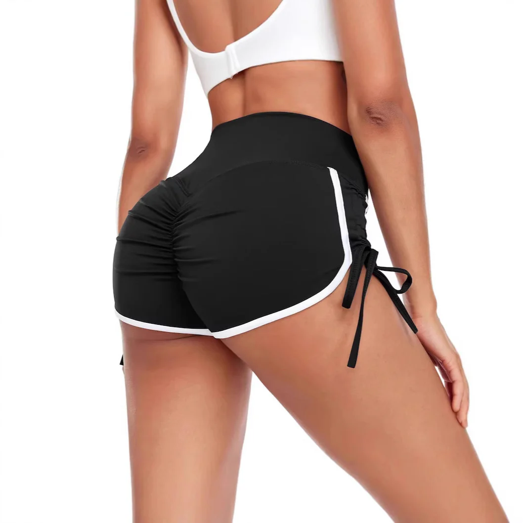 Damen Sportliche High-Waist Shorts mit seitlichem Rüschendetail Heidi-Mode - Image 4