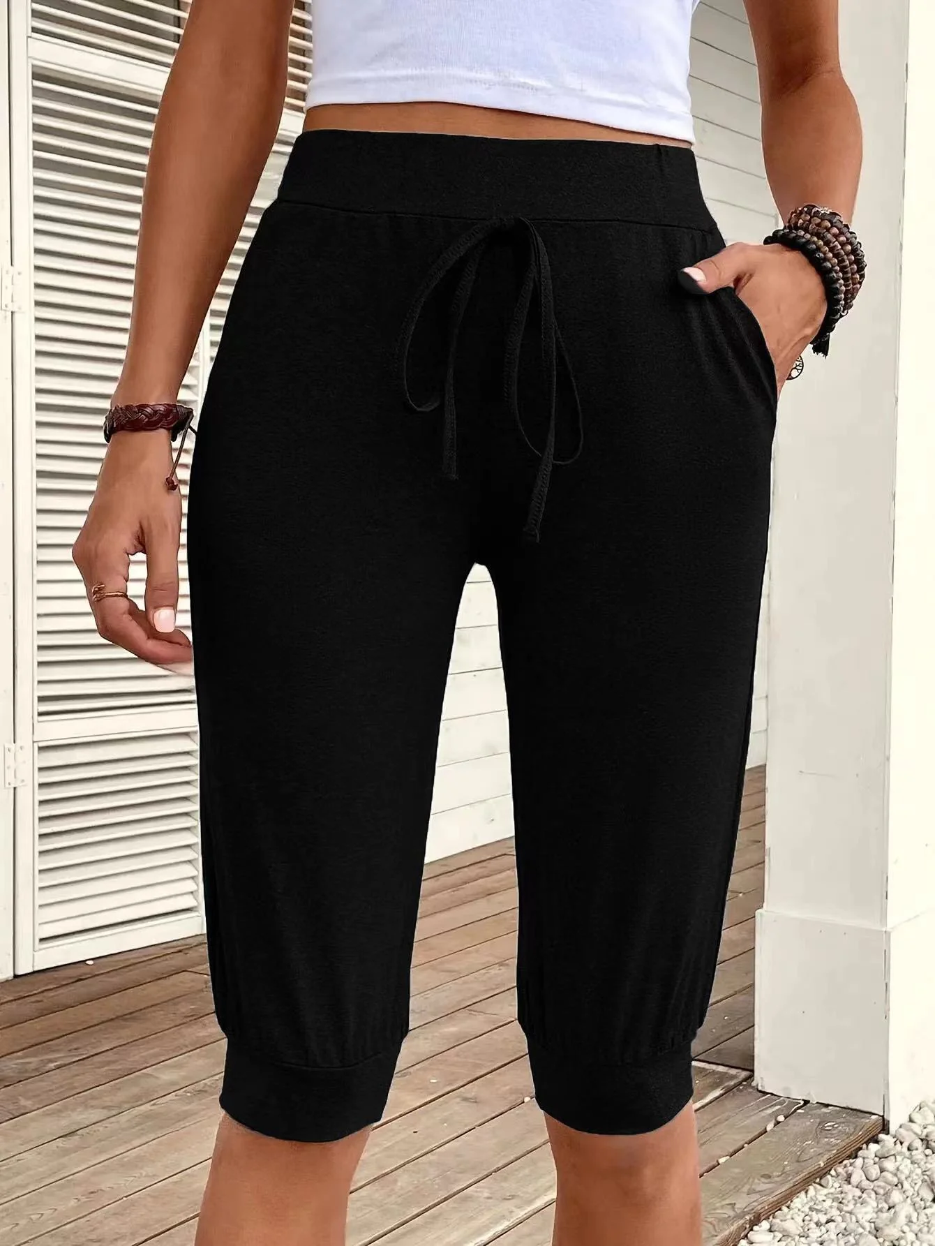Damen Sportliche Kapuhosen Im Lässigen Design mit Dekorativem Kordelzug Heidi-Mode - Image 6