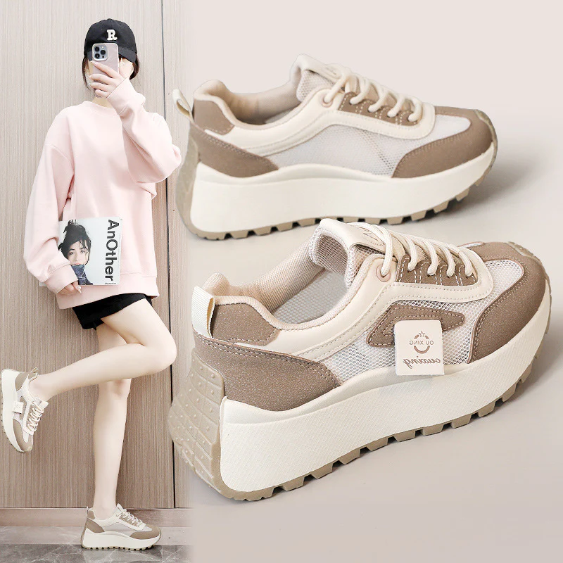 Damen Sportliche Komfort-Sneaker mit atmungsaktivem Mesh-Obermaterial und dämpfender Sohle Heidi Mode
