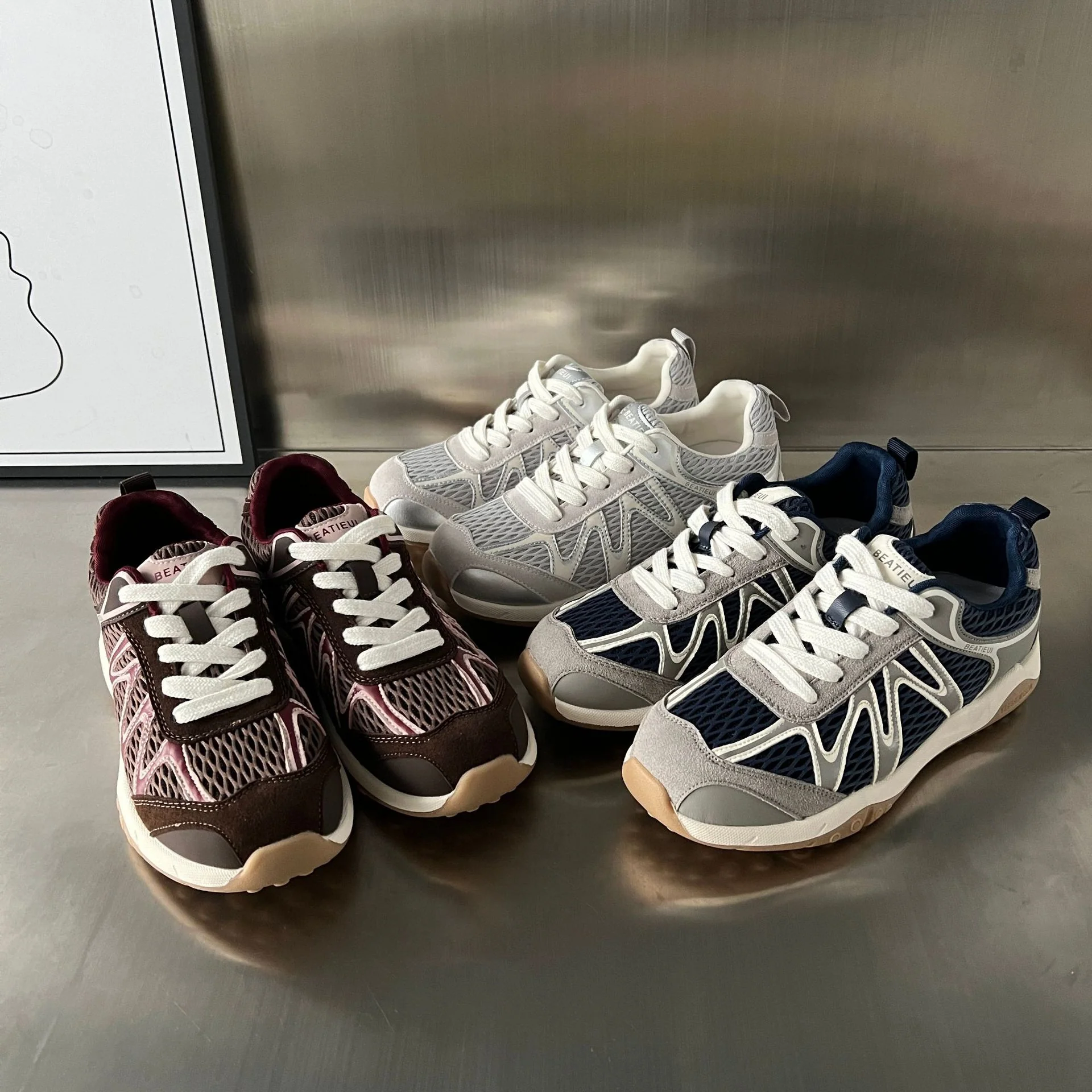Damen Sportliche Lauf-Sneaker mit flexiblem Mesh und rutschfester Sohle Heidi Mode - Image 4