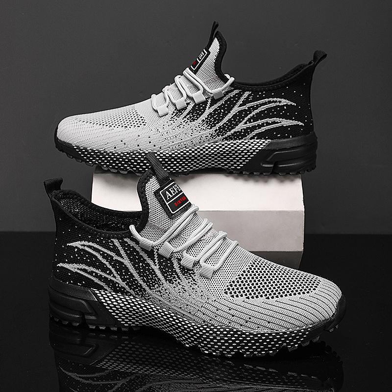 Damen Sportliche Lauf-Sneakers mit modernem Strickdesign Heidi Mode