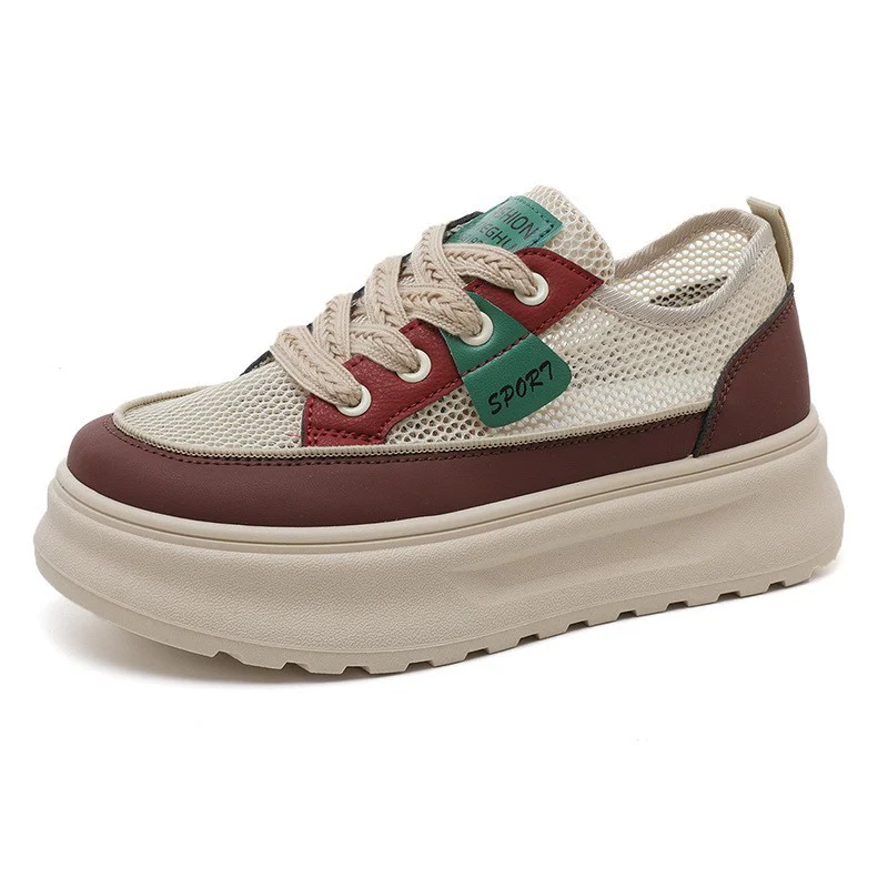 Damen Sportliche Luftige Sneakers mit modischem Plateau-Heel Heidi Mode