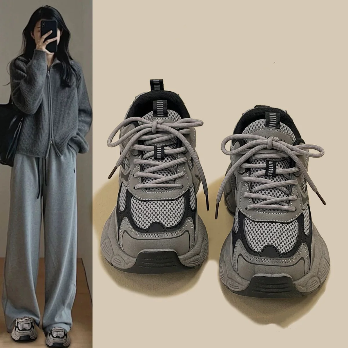 Damen Sportliche Mesh-Sneaker mit dämpfender Sohle und atmungsaktiver Obermaterialstruktur Heidi Mode - Image 3