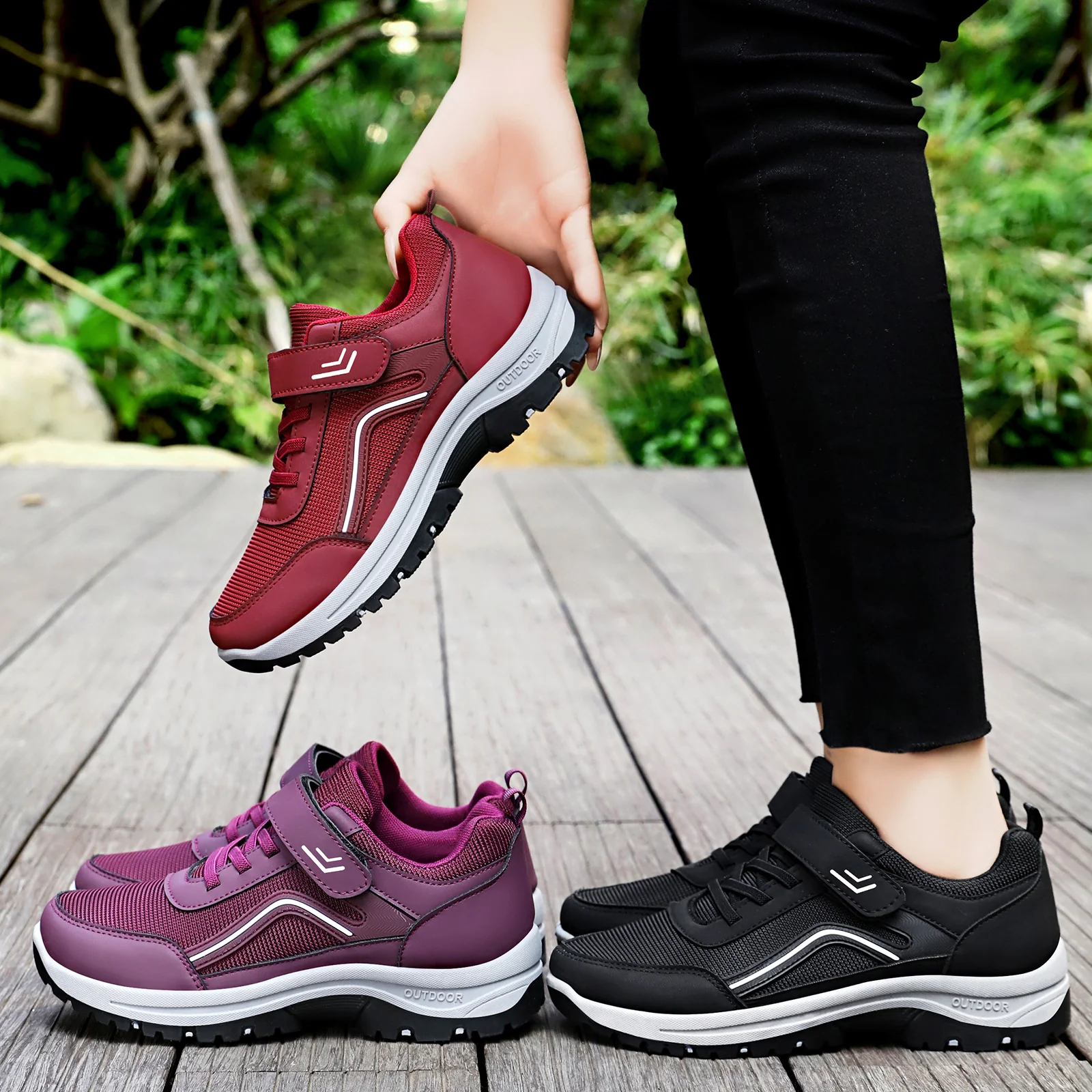 Damen Sportliche Outdoor-Sneaker mit verstellbarem Klettverschluss und griffiger Sohle Heidi Mode - Image 4