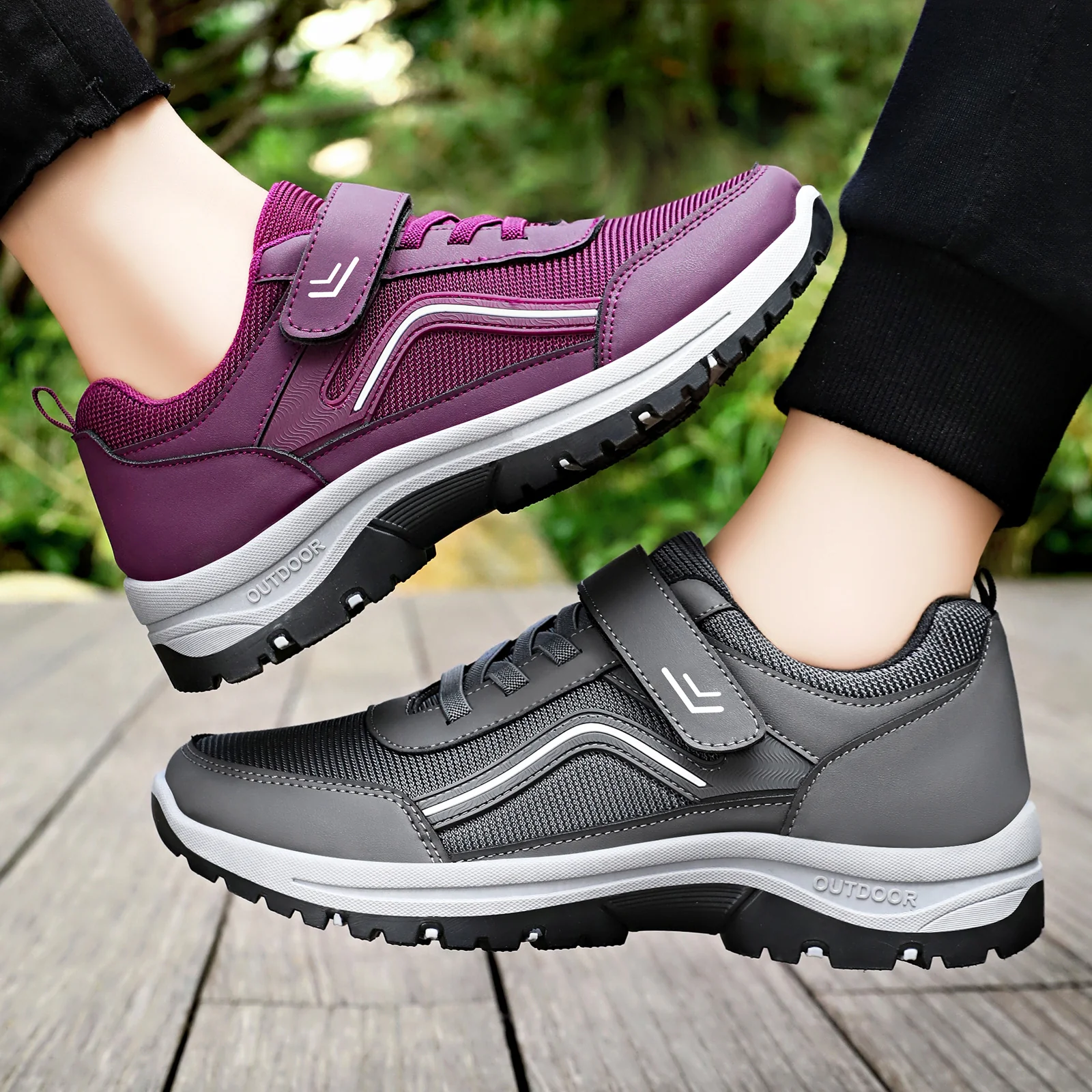 Damen Sportliche Outdoor-Sneaker mit verstellbarem Klettverschluss und rutschfester Sohle Heidi Mode - Image 4