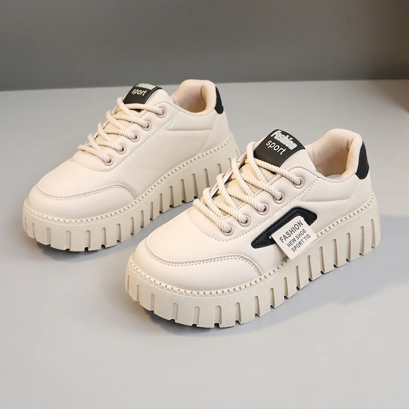 Damen sportliche Plateau-Sneaker mit atmungsaktivem Obermaterial und rutschfester Sohle Heidi Mode - Image 2