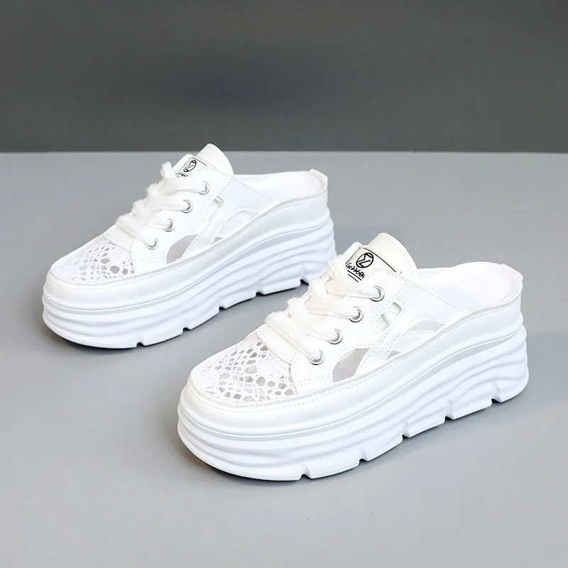 Damen Sportliche Plateau-Sneaker mit atmungsaktiver Mesh-Oberfläche Heidi Mode - Image 6