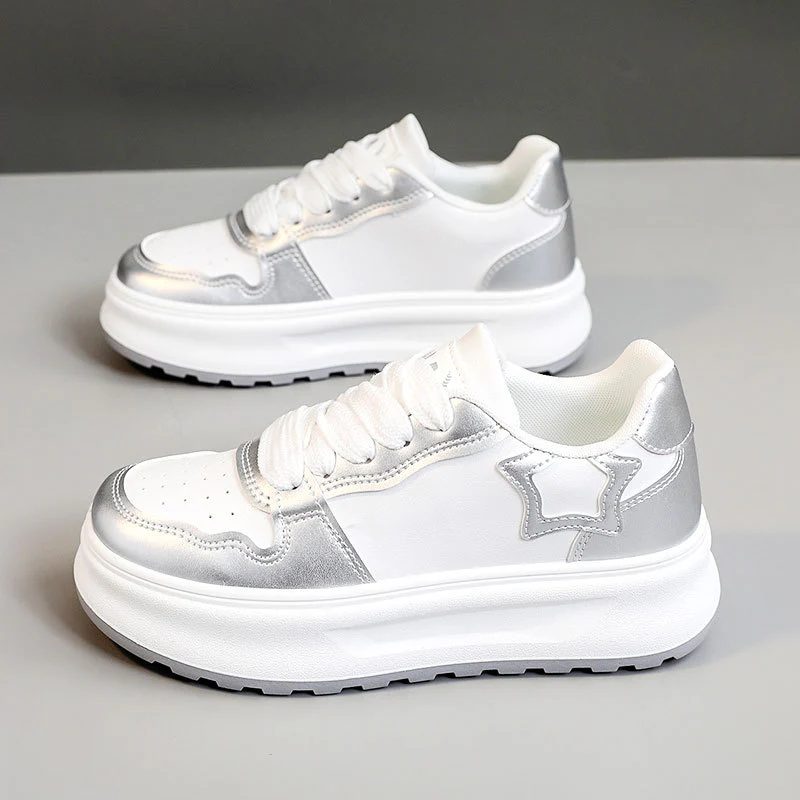 Damen Sportliche Plateau-Sneaker mit glänzenden Akzenten und komfortabler Dämpfung Heidi Mode - Image 3