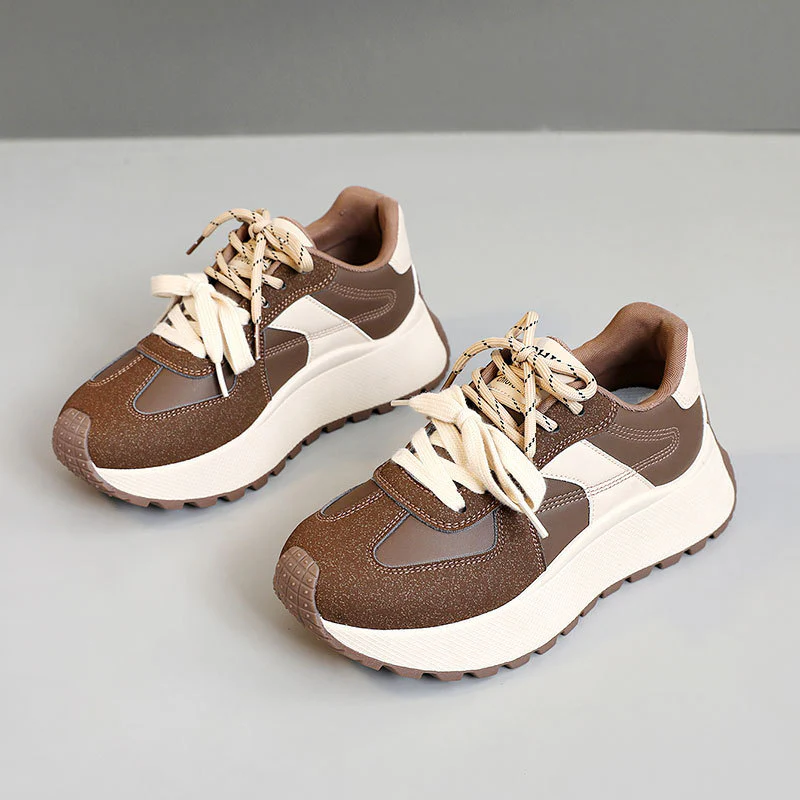Damen Sportliche Plateau-Sneaker mit modischem Design und atmungsaktiver Oberflächenstruktur Heidi Mode - Image 7