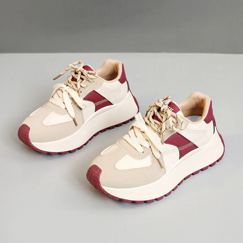 Damen Sportliche Plateau-Sneaker mit modischem Design und atmungsaktiver Oberflächenstruktur Heidi Mode - Image 8