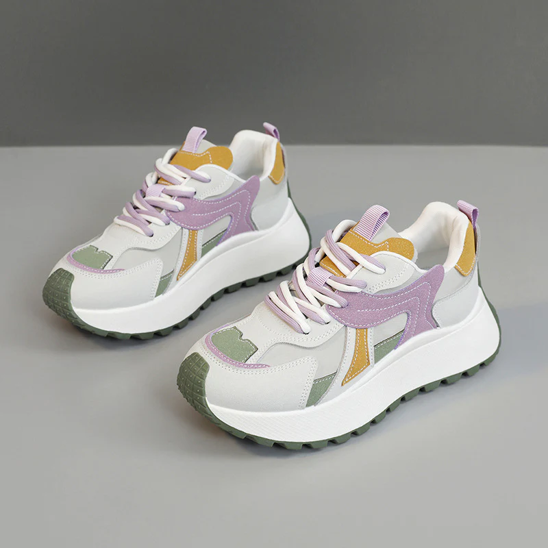 Damen Sportliche Plateau-Sneaker mit trendiger Farbgebung und dämpfender Sohle Heidi Mode - Image 6