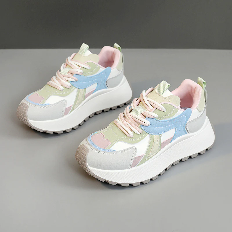 Damen Sportliche Plateau-Sneaker mit trendiger Farbgebung und dämpfender Sohle Heidi Mode - Image 7