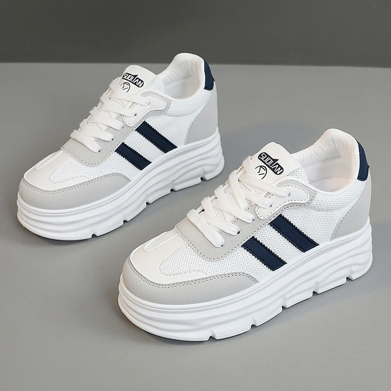 Damen Sportliche Plateau Sneakers mit atmungsaktivem Mesh-Obermaterial und dämpfender Laufsohle Heidi Mode - Image 6
