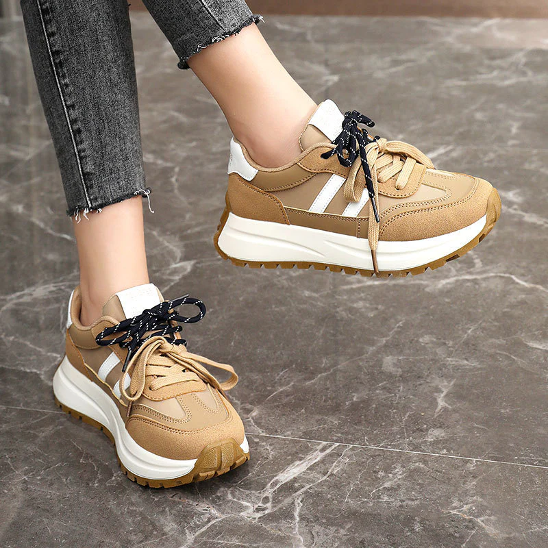 Damen Sportliche Plateau Sneakers mit atmungsaktivem Obermaterial Heidi Mode - Image 3