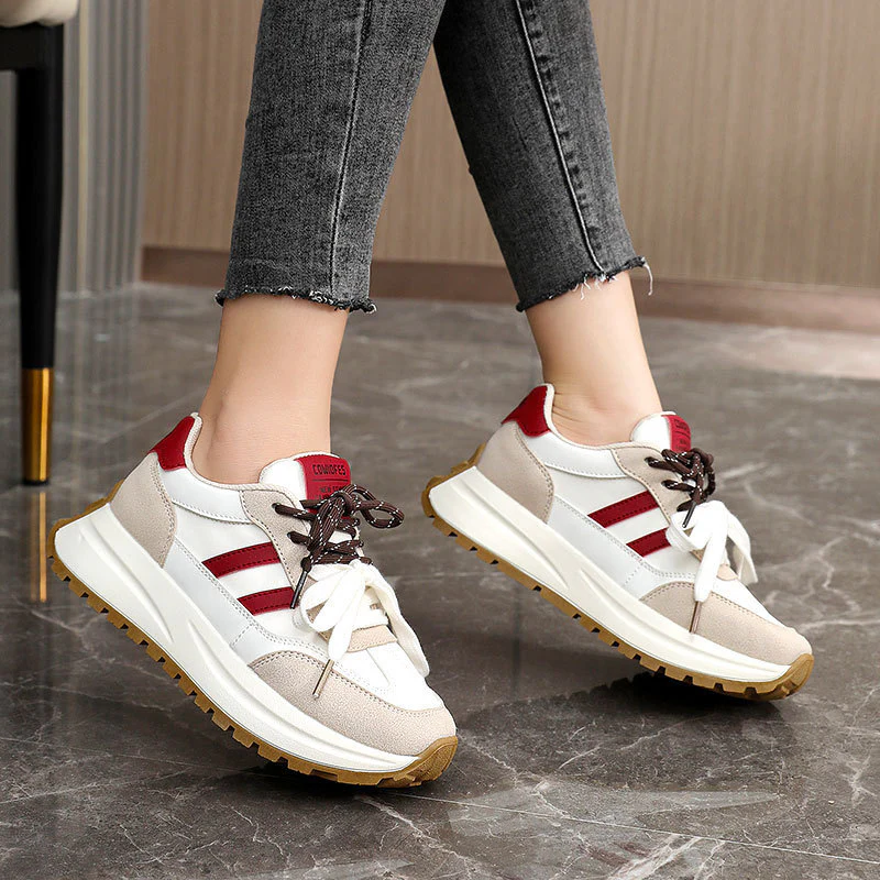 Damen Sportliche Plateau Sneakers mit atmungsaktivem Obermaterial Heidi Mode - Image 4