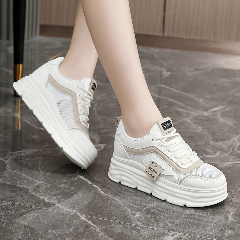Damen Sportliche Plateau Sneakers mit atmungsaktivem Obermaterial und modischem Design Heidi Mode - Image 5